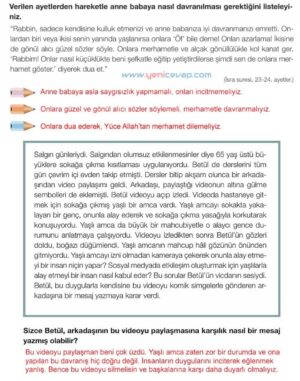 4. Sınıf Din Kültürü Kitabı Sayfa 64 65 67 68 Cevapları Meb