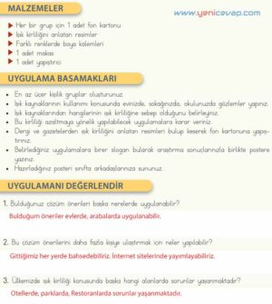 4. Sınıf Fen Bilimleri Kitabı Sayfa 154 157 158 159 Cevapları Meb