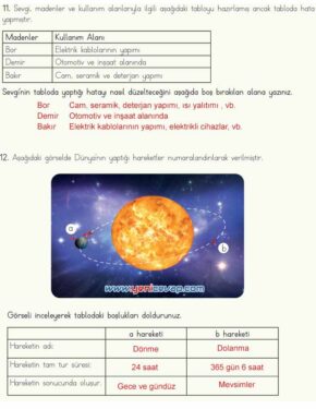 4. Sınıf Fen Bilimleri Kitabı Sayfa 40 41 42 43 Cevapları Meb