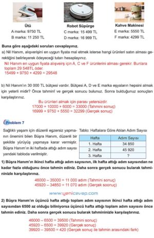 5. Sınıf Matematik 1. Kitap Sayfa 116 117 118 119 Cevapları Meb