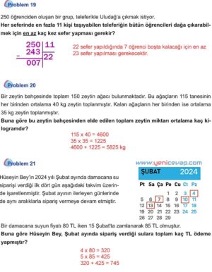 5. Sınıf Matematik 1. Kitap Sayfa 132 133 134 136 Cevapları Meb