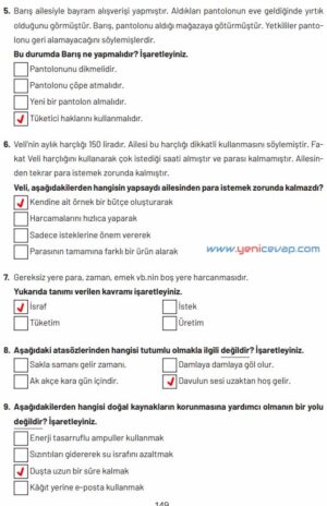4. Sınıf Sosyal Bilgiler Kitabı Sayfa 148 149 150 Cevapları Hecce Yayınları