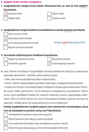 4. Sınıf Sosyal Bilgiler Kitabı Sayfa 171 172 173 Cevapları Hecce Yayınları