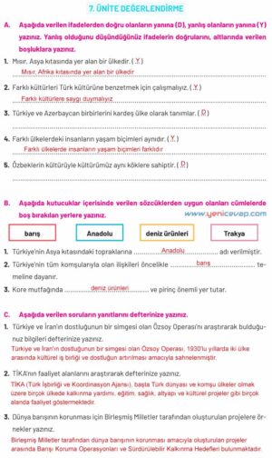 4. Sınıf Sosyal Bilgiler Kitabı Sayfa 198 199 200 Cevapları Hecce Yayınları
