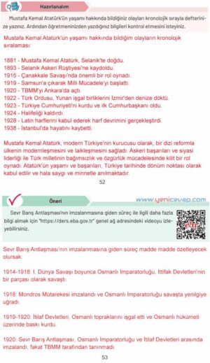 4. Sınıf Sosyal Bilgiler Kitabı Sayfa 51 53 55 Cevapları Hecce Yayınları