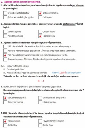 4. Sınıf Sosyal Bilgiler Kitabı Sayfa 60 61 62 Cevapları Hecce Yayınları