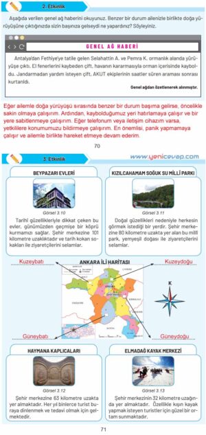 4. Sınıf Sosyal Bilgiler Kitabı Sayfa 70 71 72 Cevapları Hecce Yayınları