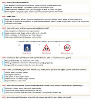 4. Sınıf Trafik Güvenliği Kitabı Sayfa 34 35 38 39 Cevapları Meb