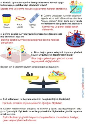 5. Sınıf Fen Bilimleri 1. Kitap Sayfa 58 59 60 61 62 Cevapları Meb