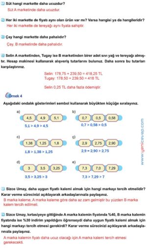 5. Sınıf Matematik 2. Kitap Sayfa 42 43 44 45 46 Cevapları Meb