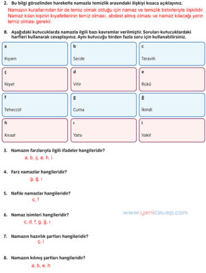 5. Sınıf Din Kültürü Kitabı Sayfa 83 84 85 86 88 89 Cevapları Meb