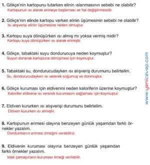 5. Sınıf Fen Bilimleri 2. Kitap Sayfa 69 70 72 73 74 75 Cevapları Meb