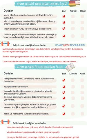 5. Sınıf Türkçe 2. Kitap Sayfa 109 110 111 114 Cevapları Meb