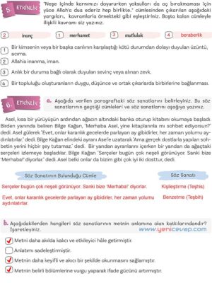 5. Sınıf Türkçe 2. Kitap Sayfa 83 84 85 86 Cevapları Meb