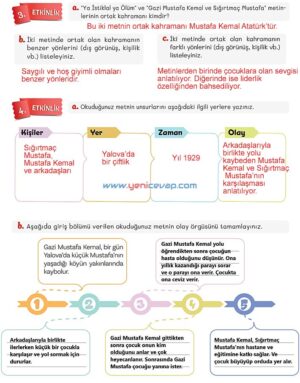 5. Sınıf Türkçe 1. Kitap Sayfa 103 104 105 106 107 Cevapları Meb
