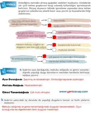 5. Sınıf Türkçe 1. Kitap Sayfa 12 13 14 15 Cevapları Meb