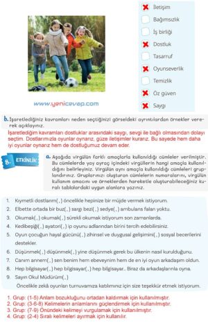 5. Sınıf Türkçe 1. Kitap Sayfa 42 43 44 45 Cevapları Meb