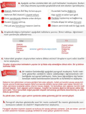 5. Sınıf Türkçe 1. Kitap Sayfa 87 88 89 90 93 Cevapları Meb