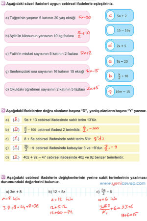 6. Sınıf Matematik Kitabı Sayfa 187 188 189 193 200 202 Cevapları Meb