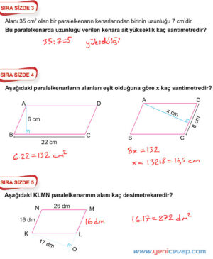 6. Sınıf Matematik Kitabı Sayfa 225 226 228 230 231 Cevapları Meb