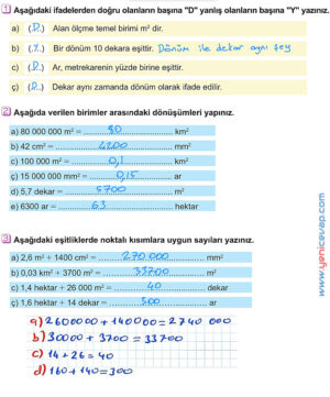 6. Sınıf Matematik Kitabı Sayfa 243 244 245 246 247 Cevapları Meb