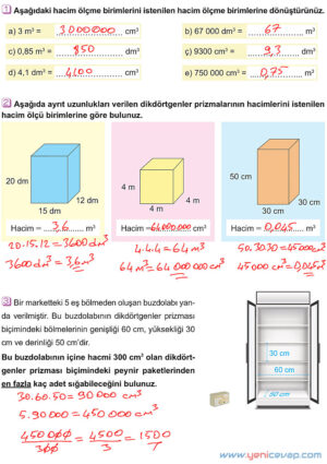 6. Sınıf Matematik Kitabı Sayfa 287 288 290 291 292 Cevapları Meb