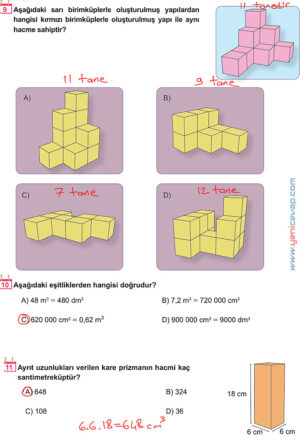 6. Sınıf Matematik Kitabı Sayfa 299 300 301 302 303 304 Cevapları Meb