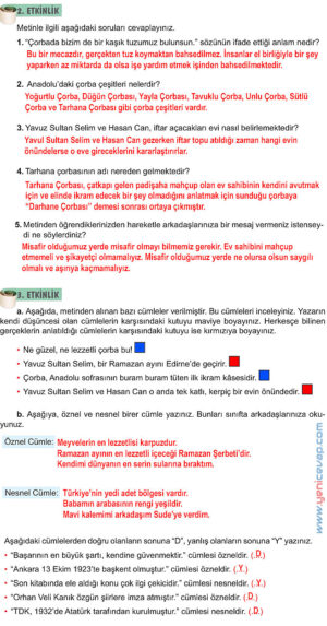 6. Sınıf Türkçe Kitabı Sayfa 12 13 14 15 16 17 Cevapları Meb