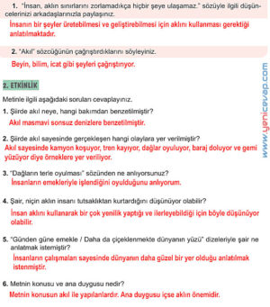 6. Sınıf Türkçe Kitabı Sayfa 153 154 155 156 157 Cevapları Meb