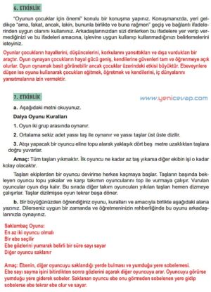 6. Sınıf Türkçe Kitabı Sayfa 179 181 187 188 189 Cevapları Meb
