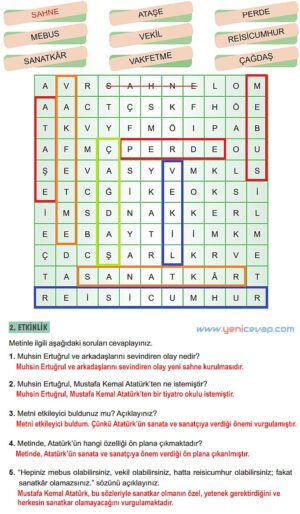 6. Sınıf Türkçe Kitabı Sayfa 252 253 254 255 256 Cevapları Meb