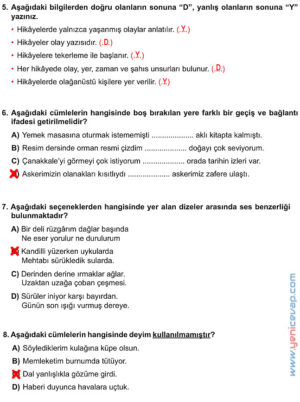 6. Sınıf Türkçe Kitabı Sayfa 73 74 78 79 80 Cevapları Meb