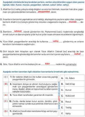 6. Sınıf Din Kültürü Kitabı Sayfa 40 41 42 43 44 49 Cevapları Meb