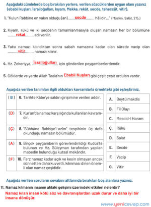 6. Sınıf Din Kültürü Kitabı Sayfa 51 59 70 71 73 74 Cevapları Meb