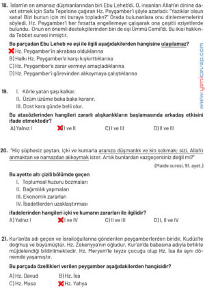 6. Sınıf Din Kültürü Kitabı Sayfa 102 103 108 109 112 113 115 119 120 Cevapları Meb