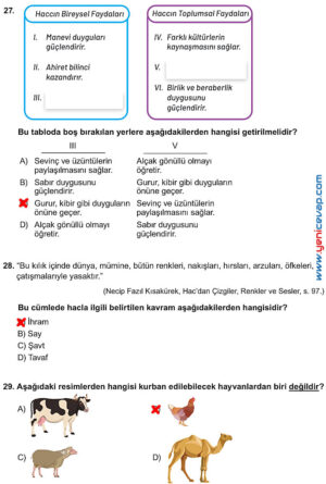 7. Sınıf Din Kültürü Kitabı Sayfa 68 69 70 71 73 78 79 Cevapları Meb
