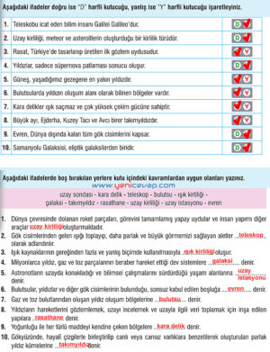7. Sınıf Fen Bilimleri Kitabı Sayfa 19 22 26 29 39 41 42 43 44 Cevapları Meb