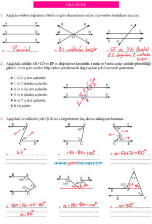 7. Sınıf Matematik Kitabı Sayfa 154 155 156 163 164 165 166 Cevapları Meb