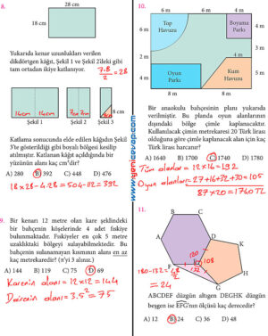 7. Sınıf Matematik Kitabı Sayfa 215 216 220 221 222 223 224 Cevapları Meb