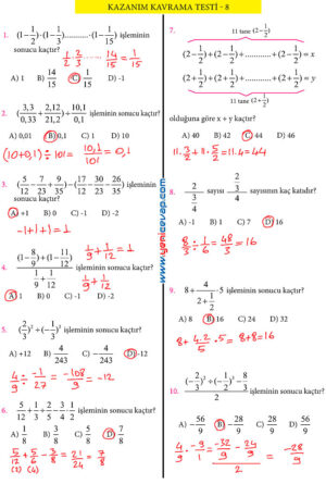 7. Sınıf Matematik Kitabı Sayfa 83 84 85 88 89 90 Cevapları Meb