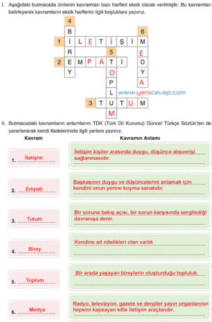 7. Sınıf Sosyal Bilgiler Kitabı Sayfa 14 15 16 17 18 19 Cevapları Yıldırım