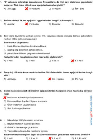 7. Sınıf Sosyal Bilgiler Kitabı Sayfa 176 177 178 179 182 183 184 Cevapları Yıldırım