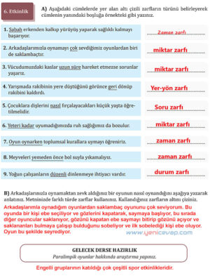 7. Sınıf Türkçe Kitabı Sayfa 218 220 221 222 223 224 225 226 Cevapları Meb