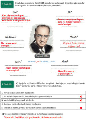 7. Sınıf Türkçe Kitabı Sayfa 20 22 23 24 25 26 27 28 Cevapları Meb